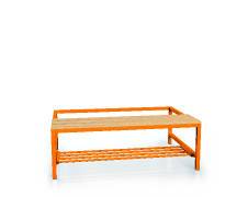 Benches with beech sticks - with a reclining grate 375 x 1200 x 800